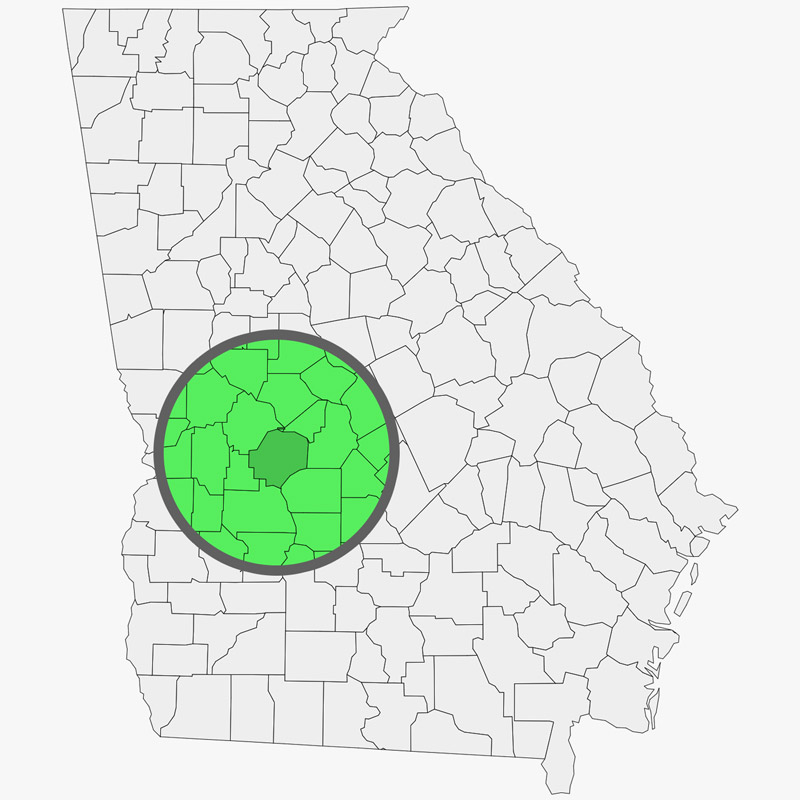 may construction service area map steel buildings macon and middle ga